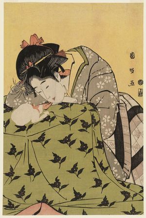 Utagawa Kunimasa: Woman, Cat, and Kotatsu - Museum of Fine Arts