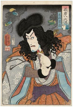 Utagawa Kuniyoshi: Inuyama Dôsetsu, from the series The Lives of Eight Brave and Loyal Dog Heroes (Giyû hakken den) - Museum of Fine Arts