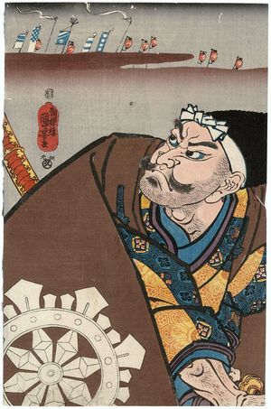 Utagawa Kuniyoshi, 歌川国芳 (Utagawa Kuniyoshi)による浮世絵「The Night Attack at Horikawa (Horikawa youchi): Benkei」