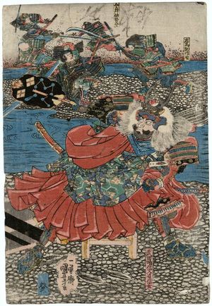 歌川国芳: Takeda Shingen at Kawanakajima - ボストン美術館