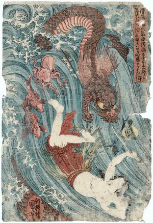 Utagawa Kuniyoshi: Tamatori ama - Museum of Fine Arts