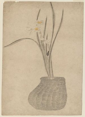 Utagawa Toyohiro: Flower Arrangement of Narcissus in Basket - Museum of Fine Arts