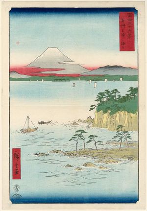 Utagawa Hiroshige: The Sea at Miura in Sagami Province (Sôshû Miura no kaijô), from the series Thirty-six Views of Mount Fuji (Fuji sanjûrokkei) - Museum of Fine Arts