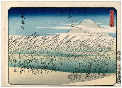 歌川広重: Musashi Plain (Musashino), from the series Thirty-six Views of Mount Fuji (Fuji sanjûrokkei) - ボストン美術館