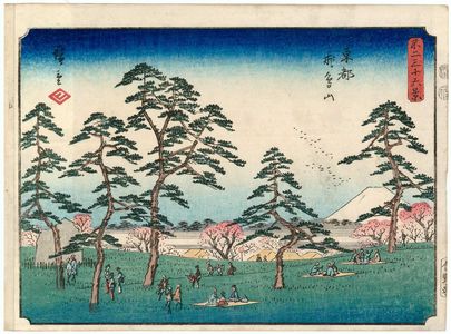 Utagawa Hiroshige: Asuka Hill in Edo (Tôto Asukayama), from the series Thirty-six Views of Mount Fuji (Fuji sanjûrokkei) - Museum of Fine Arts