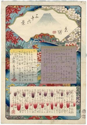 二歌川広重: Title Page, from the series Thirty-six Views of Mount Fuji (Fuji sanjûrokkei, here called Meisho sanjûrokkei) - ボストン美術館