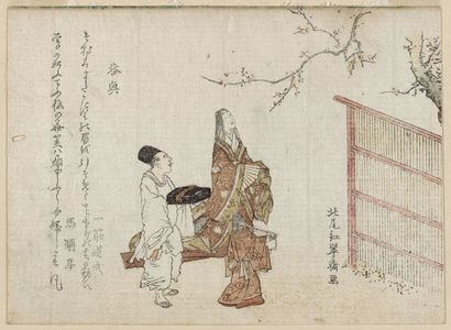 Kitao Shigemasa: Court Lady Viewing Plum Blossoms - Museum of Fine Arts