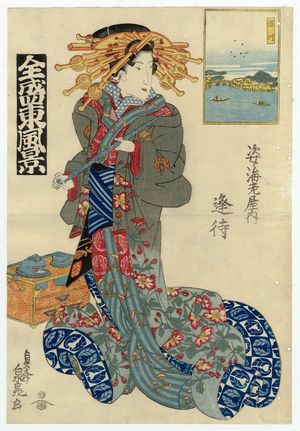 Teisai Senchô: Fukagawa: Aimachi of the Sugata-Ebiya, from the series Flourishing Scenes of the East (Zensei azumei fûkei) - ボストン美術館