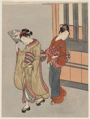 Suzuki Harunobu: Clearing Weather of the Fan, from the series Eight Views of the Parlor (Zashiki hakkei) - Museum of Fine Arts