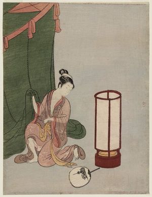 Suzuki Harunobu: Young Woman Preparing to Sleep under a Mosquito Net - Museum of Fine Arts