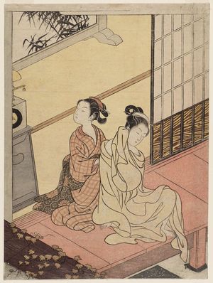 Suzuki Harunobu: Evening Bell of the Clock, from the series Eight Views of the Parlor (Zashiki hakkei) - Museum of Fine Arts