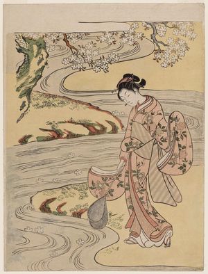 Suzuki Harunobu: Catching Fallen Blossoms with a Fish Net - Museum of Fine Arts