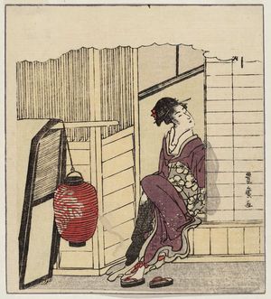 歌川豊広: Setting Forth, from an untitled series of a day in the life of a geisha - ボストン美術館
