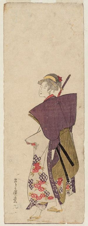 Utagawa Toyohiro: No. 9 (from left), from an untitled series of Women Imitating a Daimyô Procession - Museum of Fine Arts