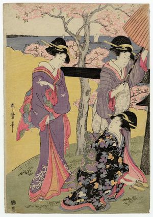 Kitagawa Utamaro: Cherry-blossom Viewing at Goten-yama - Museum of Fine Arts