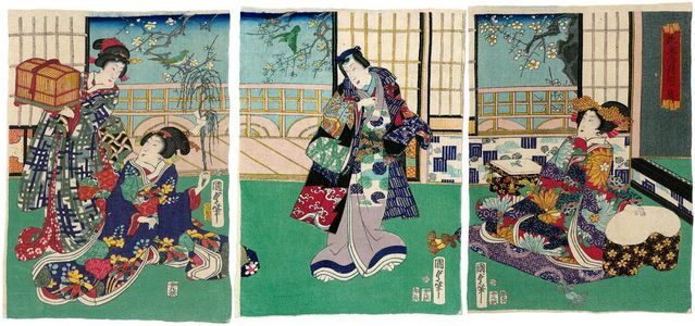 Japanese Print "Birds (Tori), from the series Flowers and Birds, Wind and Moon (Kachô fûgetsu uchi)" by Utagawa Kunisada II, 二代歌川国貞 (Utagawa Kunisada II (Toyokuni IV))