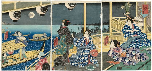 Utagawa Kunisada II: Eastern Genji and the Autumn Moon at Fukagawa (Azuma Genji Tatsumi no shûgetsu) - Museum of Fine Arts