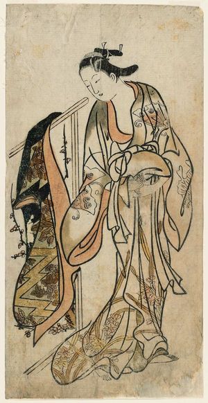 Japanese Print "Courtesan" by Okumura Masanobu, 奥村政信 (Okumura Masanobu)