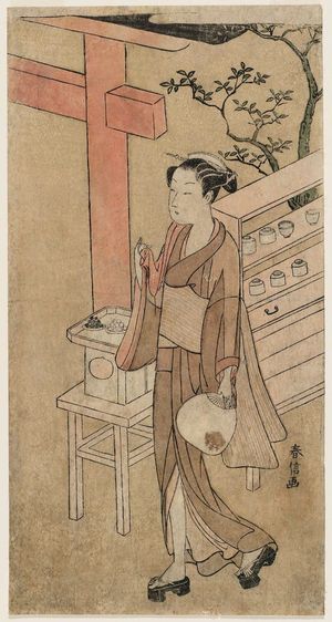 Suzuki Harunobu: Osen of the Kagiya in Summer Clothing - Museum of Fine Arts