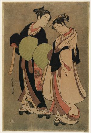 鈴木春信: Young Couple Dressed as Komusô - ボストン美術館