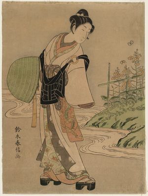 鈴木春信: Young Man Dressed as a Komusô - ボストン美術館