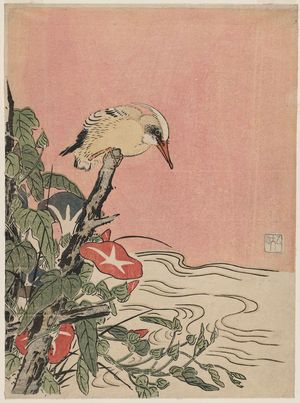 Suzuki Harunobu: Kingfisher and Morning Glories - Museum of Fine Arts