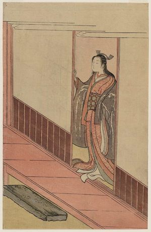 Suzuki Harunobu: Woman Standing in an Open Door - Museum of Fine Arts