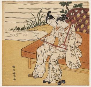 鈴木春信: Couple Playing a Kokyû Together - ボストン美術館