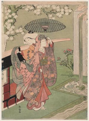 Suzuki Harunobu: A Modern Version of Ono no Komachi at Kiyomizu-dera Temple - Museum of Fine Arts