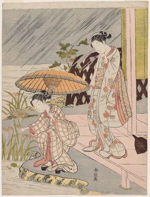 Suzuki Harunobu: Picking Iris in the Rain - Museum of Fine Arts