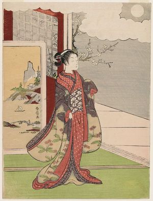 Suzuki Harunobu: Woman Gazing at the Moon - Museum of Fine Arts