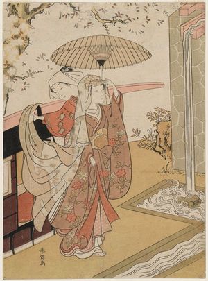 Suzuki Harunobu: A Modern Version of Ono no Komachi at Kiyomizu-dera Temple - Museum of Fine Arts