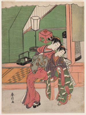 Suzuki Harunobu: Courtesan Hugging a Kamuro - Museum of Fine Arts