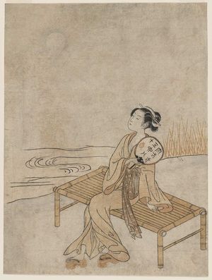 Suzuki Harunobu: Young Woman Viewing the Full Moon on a Summer Evening - Museum of Fine Arts