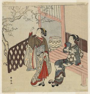 Suzuki Harunobu: Two Young Women Admiring Plum Blossoms - Museum of Fine Arts