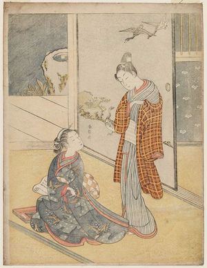 Suzuki Harunobu: Young Woman Concealing a Letter from a Young Man - Museum of Fine Arts