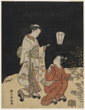 Suzuki Harunobu: Young Man and Woman Hunting for Insects at Night - Museum of Fine Arts