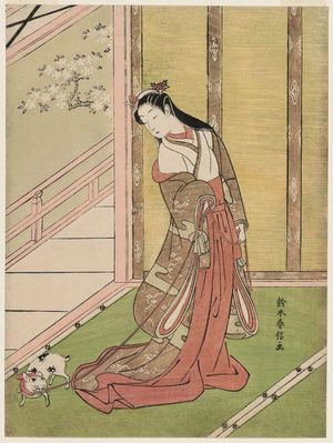 Suzuki Harunobu: The Third Princess (Nyosan no miya) and Her Cat - Museum of Fine Arts
