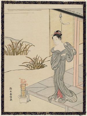 Suzuki Harunobu: Woman in Yukata on a Veranda - Museum of Fine Arts