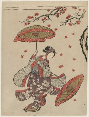 Suzuki Harunobu: Maple-leaf Dance - Museum of Fine Arts