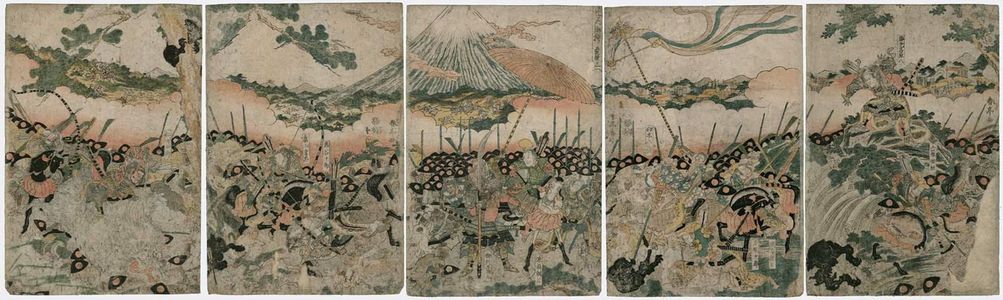 勝川春亭: The Hunt at Mount Fuji (Fuji no makigari) - ボストン美術館