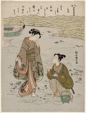 鈴木春信: The Third Month (Sangatsu), from the series Popular Customs and the Poetic Immortals in the Four Seasons (Fûzoku shiki kasen) - ボストン美術館