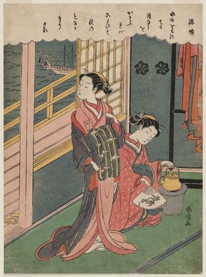 鈴木春信: Poem by Minamoto no Shitagô, from an untitled series of Thirty-six Poetic Immortals (Sanjûrokkasen) - ボストン美術館
