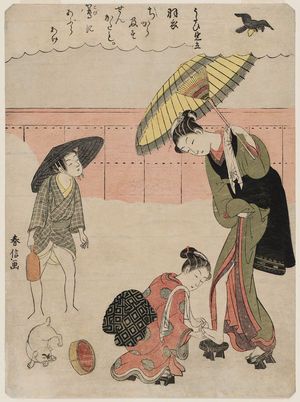 鈴木春信: The Feather Robe (Hagoromo), from the series Fashionable Parodies of Noh Plays (Fûryû utai mitate) - ボストン美術館