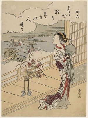 Suzuki Harunobu: Poem by Shiseki, from the series Fashionable Versions of Ink in Five Colors (Fûryû goshiki-zumi) - Museum of Fine Arts
