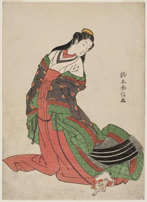 Suzuki Harunobu: The Third Princess (Nyosan no miya) and Her Cat - Museum of Fine Arts