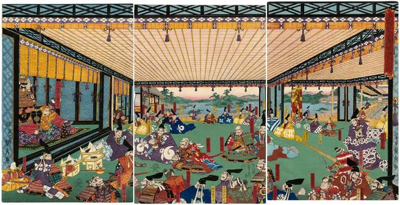 Utagawa Sadahide: Takeda-ke yûshôgun hyôtei (hyôjo?) no zu - Museum of Fine Arts