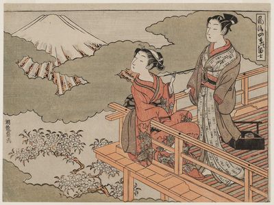 Isoda Koryusai: Spring, from the series Fashionable Views of Fuji in the Four Seasons (Fûryû shiki no Fuji) - Museum of Fine Arts