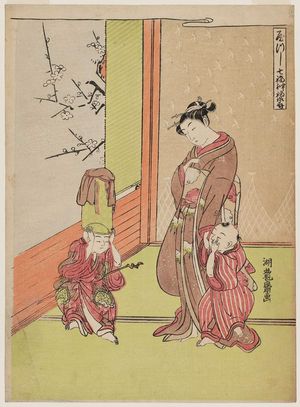 Isoda Koryusai: Fukurokuju, from the series The Seven Gods of Good Luck in Modern Guise (Yatsushi Shichifukujin) - Museum of Fine Arts