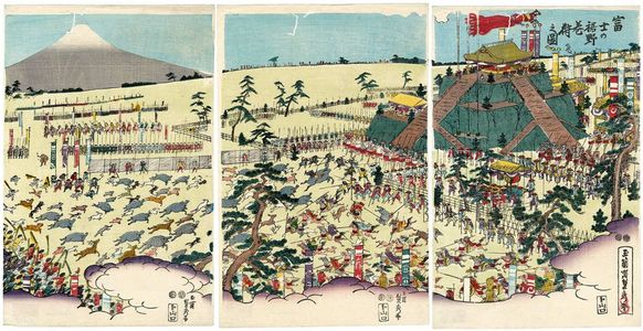 Utagawa Sadahide: The Hunt at the Foot of Mount Fuji (Fuji no susono makigari no zu) - Museum of Fine Arts